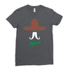 ladies sombrero  funny retro mexico mustache designer Ladies Fitted T-Shirt