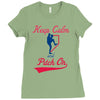 keep calm and pitch on Ladies Fitted T-Shirt