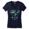 wake up and drink a coffee Women's V-Neck T-Shirt