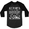 legends are born in june birthday vintag 3/4 Sleeve Shirt