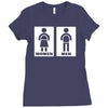 restroom sign sticker vinyl decal Ladies Fitted T-Shirt