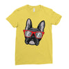 frenchie hipster Ladies Fitted T-Shirt