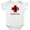 i'm with player 2 video game gamer computer geek nerd funny tee shirt Baby Onesie