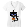 witch cat Women's V-Neck T-Shirt