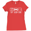 eat sleep code Ladies Fitted T-Shirt