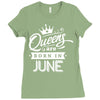 Queens Are Born In June Ladies Fitted T-Shirt