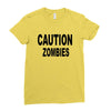 caution zombies Ladies Fitted T-Shirt