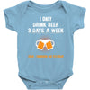 I Only Drink Beer 3 Days A Week Yesterday Today And Tomorrow Baby Onesie