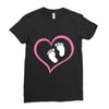 Baby Girl with Heart Any Name Customized Ladies Fitted T-Shirt