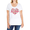 Jet'aime Flower Heart Ladies Curvy T-Shirt