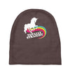 totally straight funny rainbow unicorn Baby Beanies