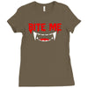 bite me halloween vampire teeth Ladies Fitted T-Shirt
