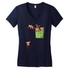 pocket red pandas Women's V-Neck T-Shirt