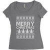 ugly merry christmas Women's Triblend Scoop T-shirt