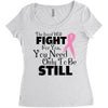 the lord will fight for you, you need only to be still Women's Triblend Scoop T-shirt