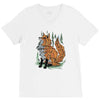 polygon fox graphic V-Neck Tee