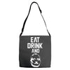 eat drink and b Adjustable Strap Totes