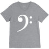 bass clef hat V-Neck Tee
