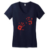 bloods hand Women's V-Neck T-Shirt