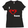 i love heart bass guitar music Ladies Fitted T-Shirt