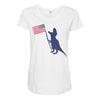 Patriotic T-Rex Maternity Scoop Neck T-shirt