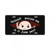 June Peeking Out Baby Boy License Plate