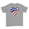 disstressed america flag heart Youth Tee