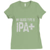 original blood type ipa positive craft beer Ladies Fitted T-Shirt