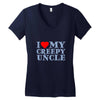 i heart my creepy uncle Women's V-Neck T-Shirt