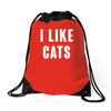 i like cats Drawstring Bags