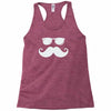 hipster glasses and moustache Racerback Tank