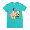 spongebob squarepants and patrick christmas Ladies Fitted T-Shirt