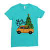 merry christmas car Ladies Fitted T-Shirt