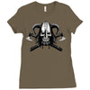 viking skull Ladies Fitted T-Shirt