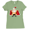 funny flashing naked nude christmas santa claus Ladies Fitted T-Shirt