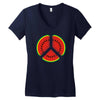 watermelon peace sign Women's V-Neck T-Shirt