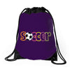 soccer neon rhinestud Drawstring Bags