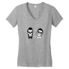 SKULL ON TWO FACE Women's V-Neck T-Shirt