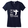 eat sleep mine funny Women's V-Neck T-Shirt