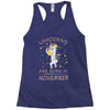 UNICORNS ARE BORN IN NOVEMBER Racerback Tank