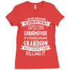 Super Cool Grandmother Of A Freaking Awesome Grandson Ladies Fitted T-Shirt