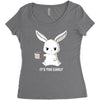 too early (black) Women's Triblend Scoop T-shirt