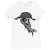 zombie eating brains Ladies Fitted T-Shirt