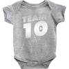team 10  silver Baby Onesie