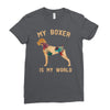 my boxer is my world Ladies Fitted T-Shirt