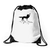 the coolest wolf moment ever Drawstring Bags