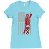kayak american flag Ladies Fitted T-Shirt
