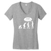 banksy funny human evolution indie Women's V-Neck T-Shirt