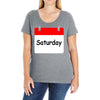title of day of the week saturday day of the week Ladies Curvy T-Shirt