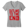 outlaws to the end 2 Women's V-Neck T-Shirt
